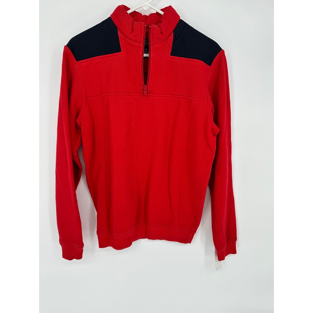 Vineyard Vines Kentucky Derby Mens XS Quarter Zip Pullover Red Navy Cotton Shirt